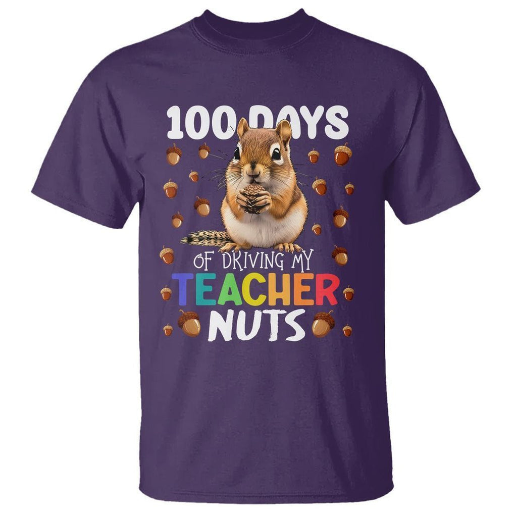 100 Days of School Chipmunk T Shirt Driving My Teacher Nuts - FUNOLO