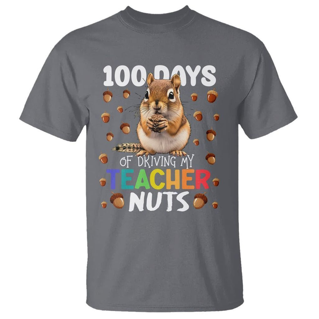 100 Days of School Chipmunk T Shirt Driving My Teacher Nuts - FUNOLO