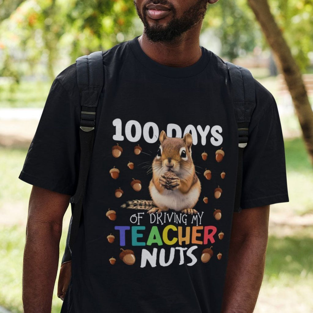 100 Days of School Chipmunk T Shirt Driving My Teacher Nuts - FUNOLO