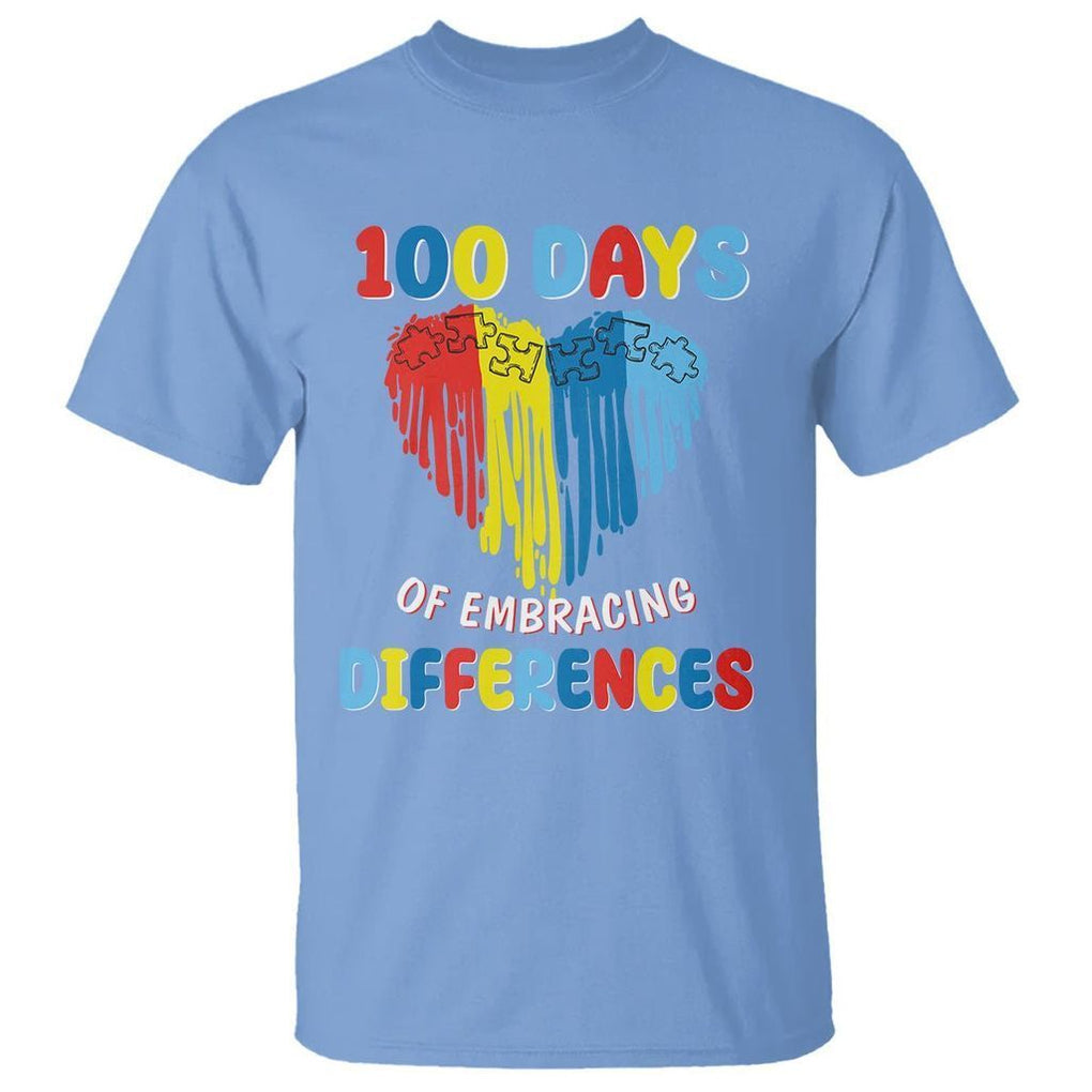 100 Days of School IEP T Shirt Embrace Differences Neurodiversity Autism ADHD Awareness - FUNOLO