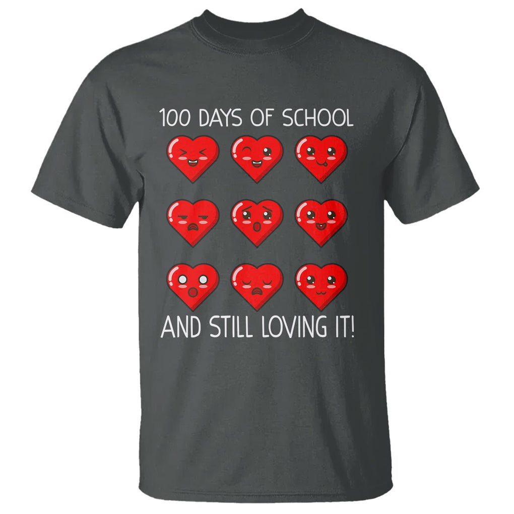 100 Days of School T Shirt Still Loving It Cute Hearts - FUNOLO