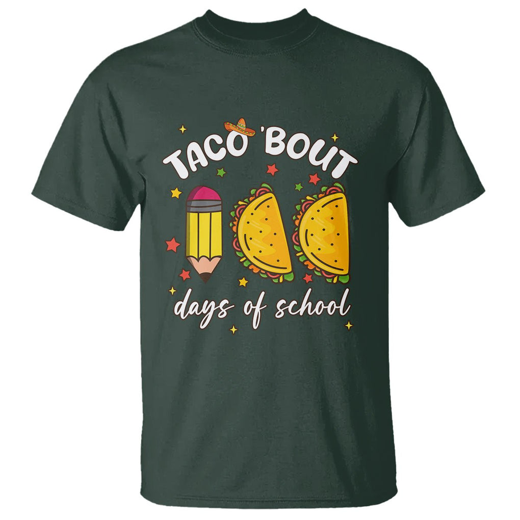 100 Days of School Tacos T Shirt Taco' Bout 100 Days - FUNOLO