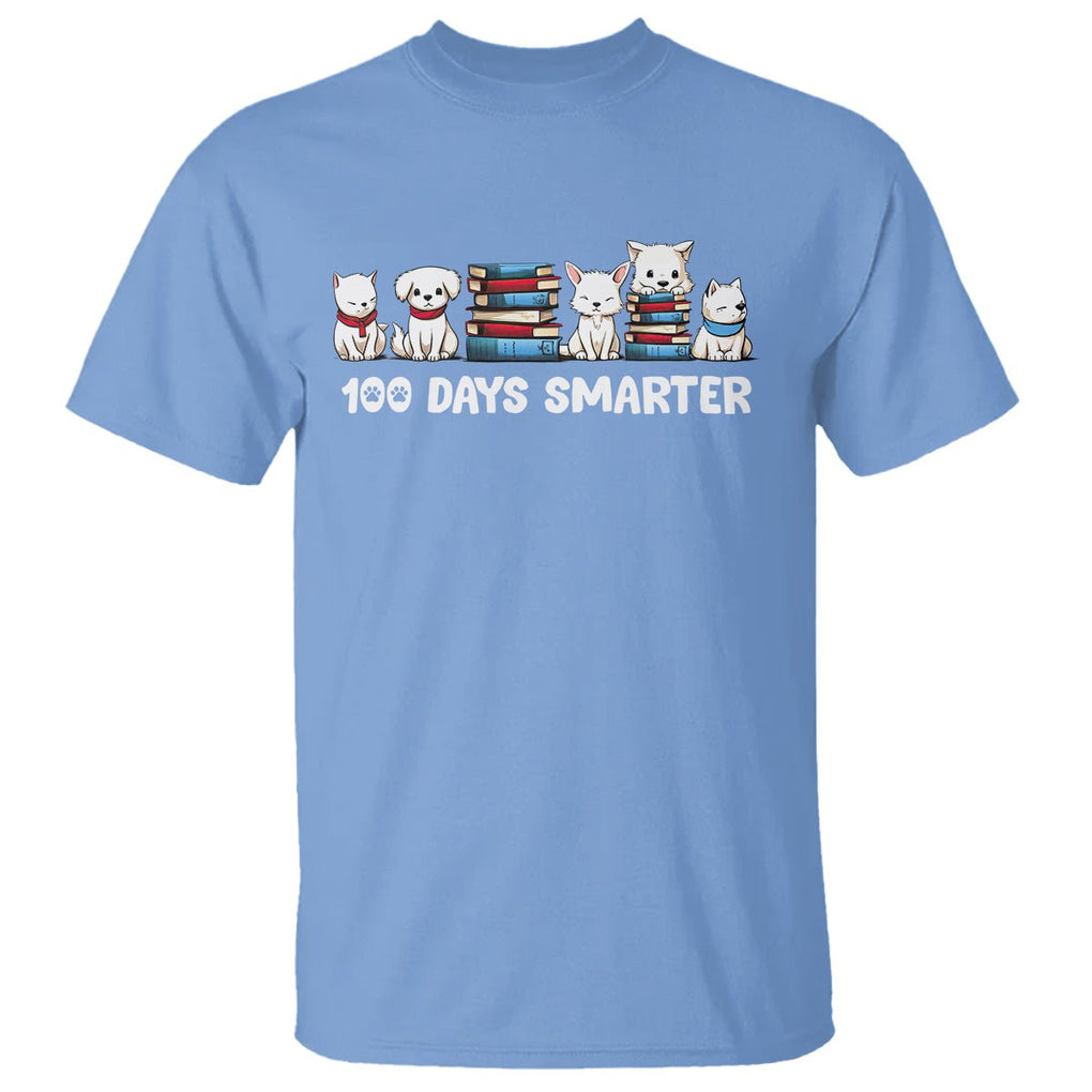 100th Day Of School T Shirt 101 Days Smarter Cute Dog Puppy - FUNOLO