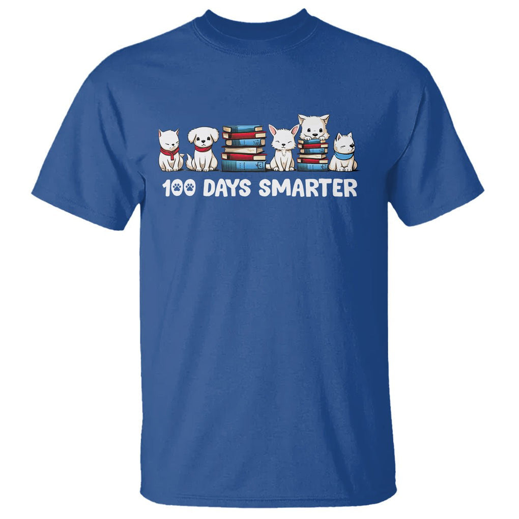 100th Day Of School T Shirt 101 Days Smarter Cute Dog Puppy - FUNOLO
