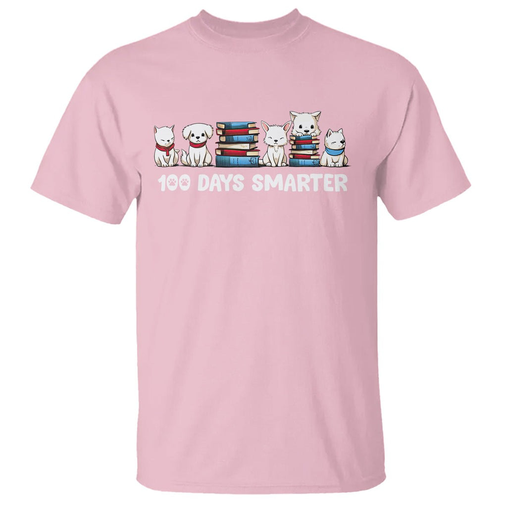 100th Day Of School T Shirt 101 Days Smarter Cute Dog Puppy - FUNOLO