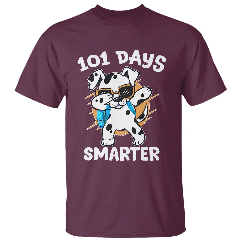 101 Days of School Dalmatian Dog T Shirt Dabbing 101 Days Smarter - FUNOLO