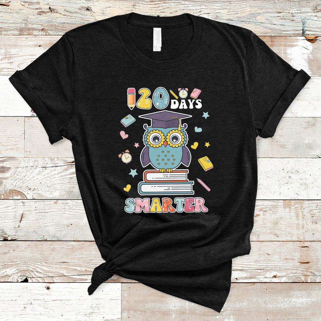 120-days-smarter-happy-120-days-of-school-graduate-owl-students-t-shirt-ts02