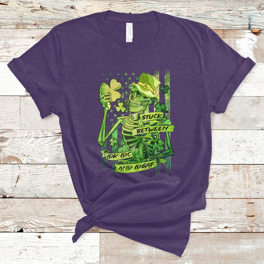 stuck-between-idk-idc-and-idgaf-st-patricks-day-green-flag-skull-skeleton-t-shirt-ts02