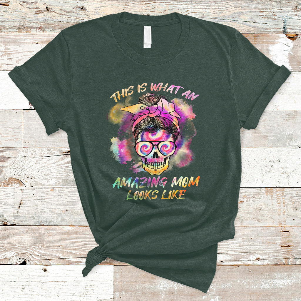 womens-this-is-what-an-amazing-mom-looks-like-messy-bun-funny-mothers-day-gift-t-shirt-ts02