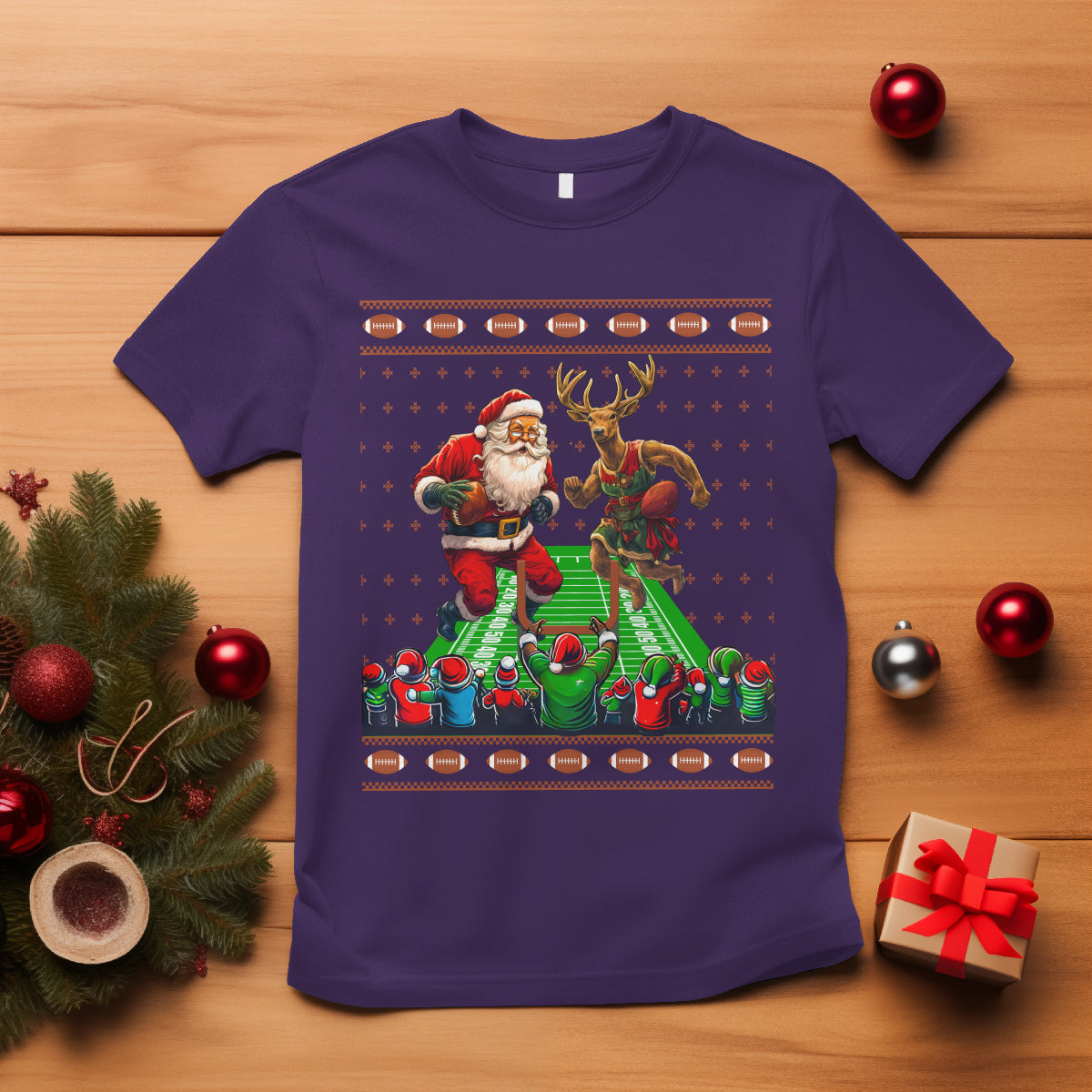 christmas-sport-t-shirt-santa-reindeer-play-american-football