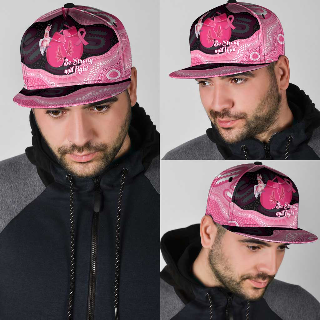 Australia Breast Cancer Support Snapback Cap Pink Cockatoo Fight Boxing Gloves Aboriginal Art