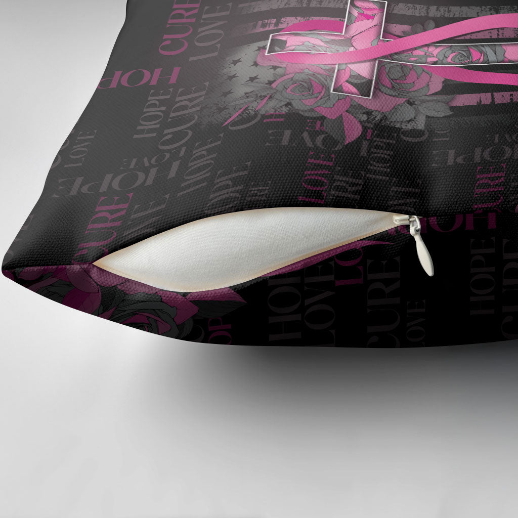 American Breast Cancer Support Pillow Cover Hope And Cure Cross