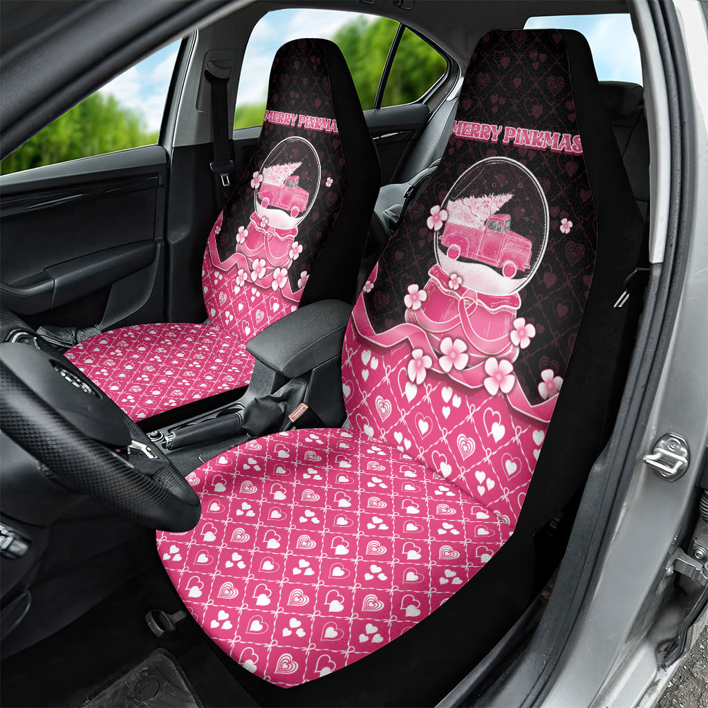 Breast Cancer Christmas Support Car Seat Cover Merry Pinkmas