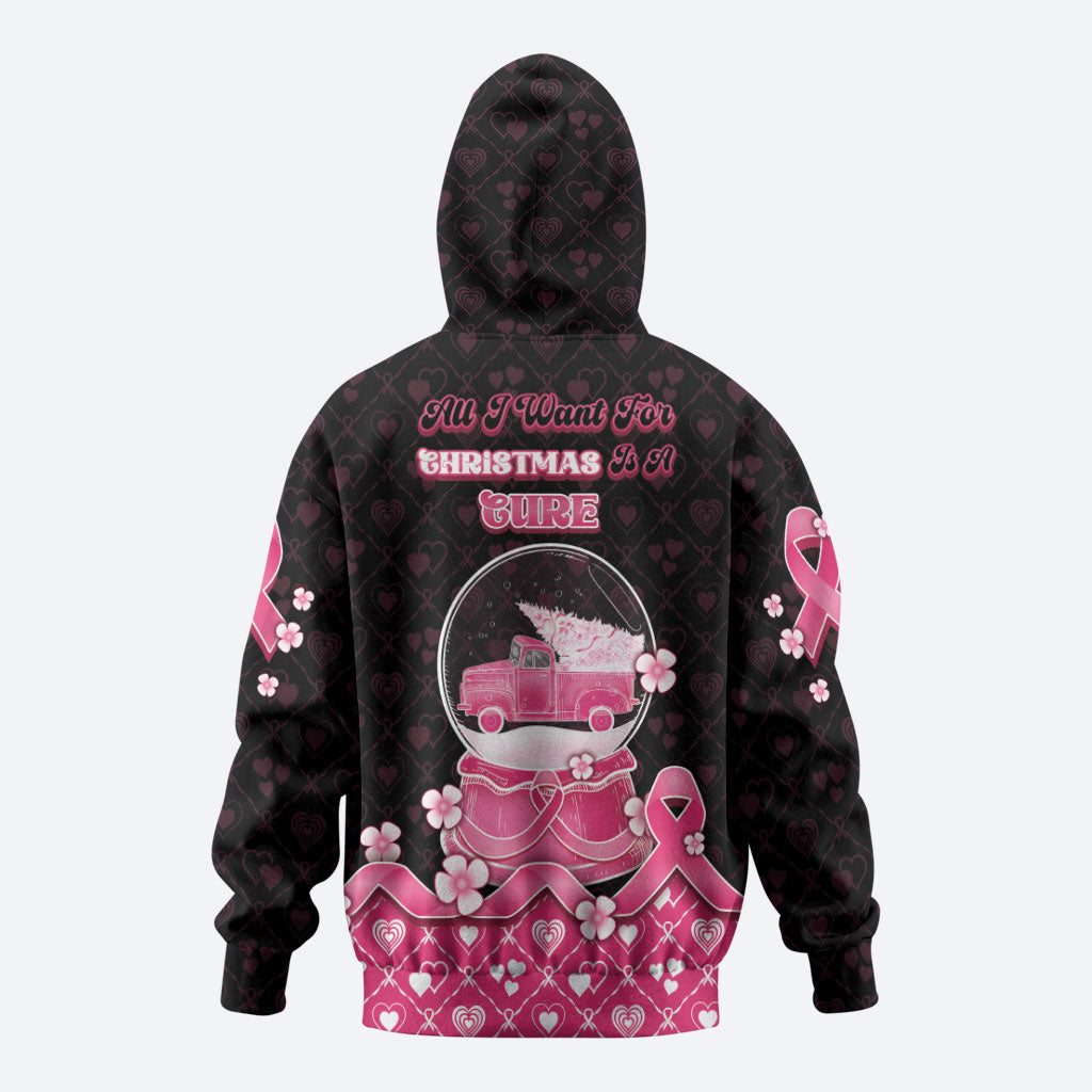 Breast Cancer Christmas Support Hoodie Merry Pinkmas