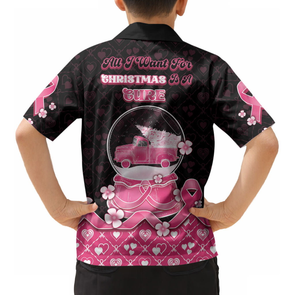 Breast Cancer Christmas Support Kid Hawaiian Shirt Merry Pinkmas