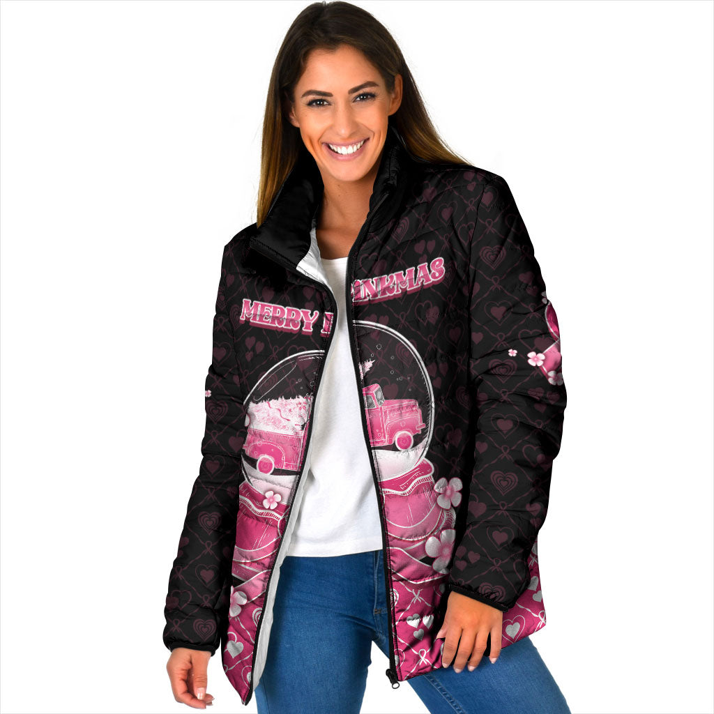 Breast Cancer Christmas Support Padded Jacket Merry Pinkmas