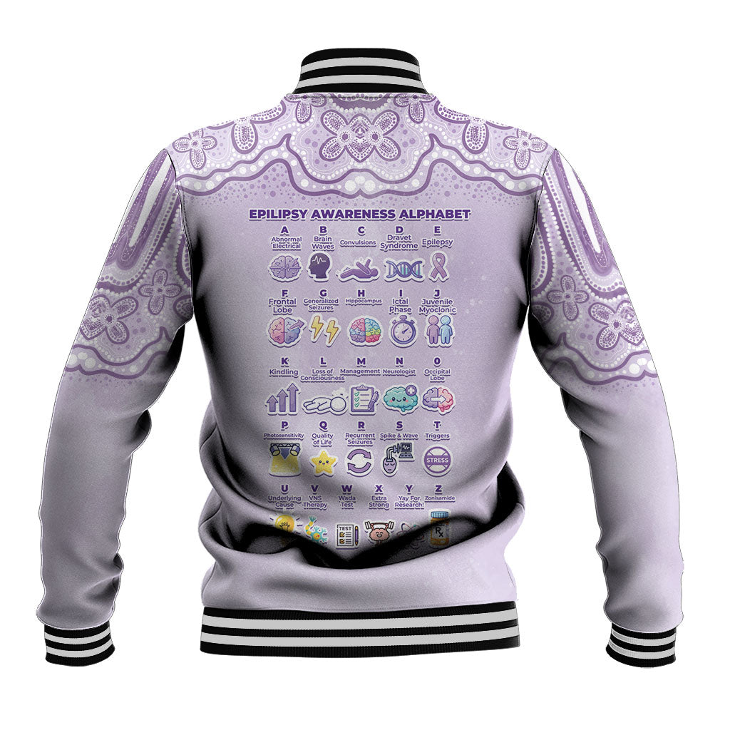 Personalised Epilepsy Support Baseball Jacket Purple Ribbon Butterfly Cute Style