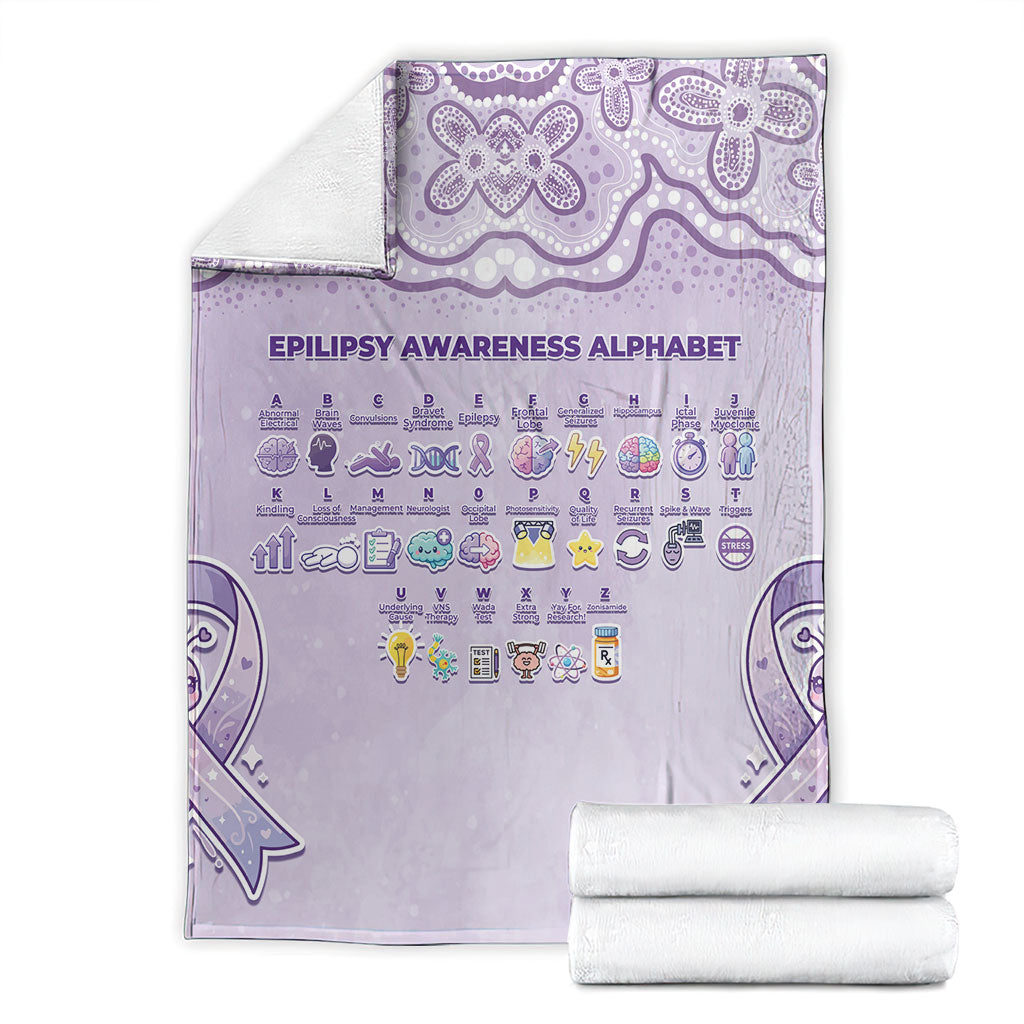 Epilepsy Support Blanket Purple Ribbon Butterfly Cute Style