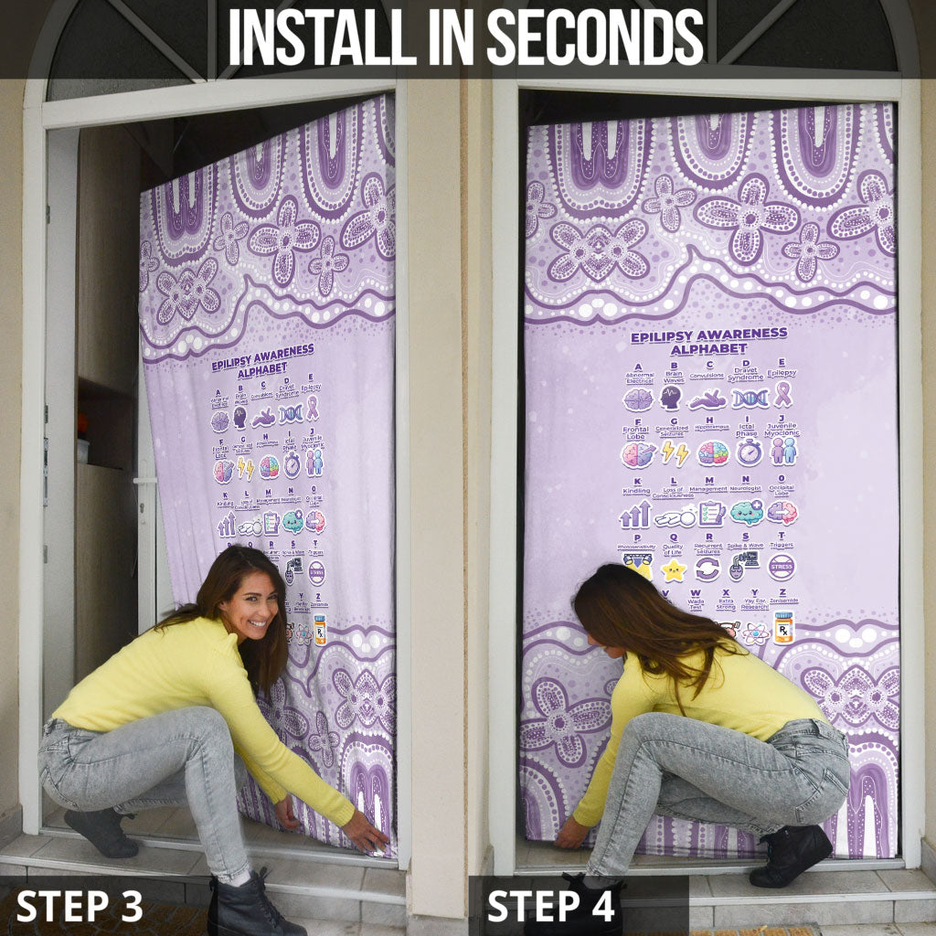 Epilepsy Support Door Cover Purple Ribbon Butterfly Cute Style