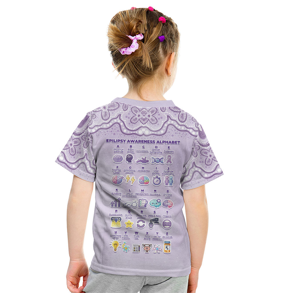 Personalised Epilepsy Support Kid T Shirt Purple Ribbon Butterfly Cute Style