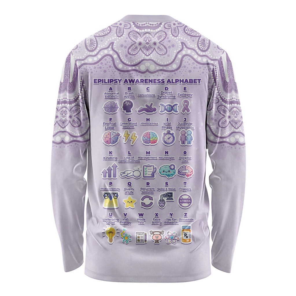 Personalised Epilepsy Support Long Sleeve Shirt Purple Ribbon Butterfly Cute Style