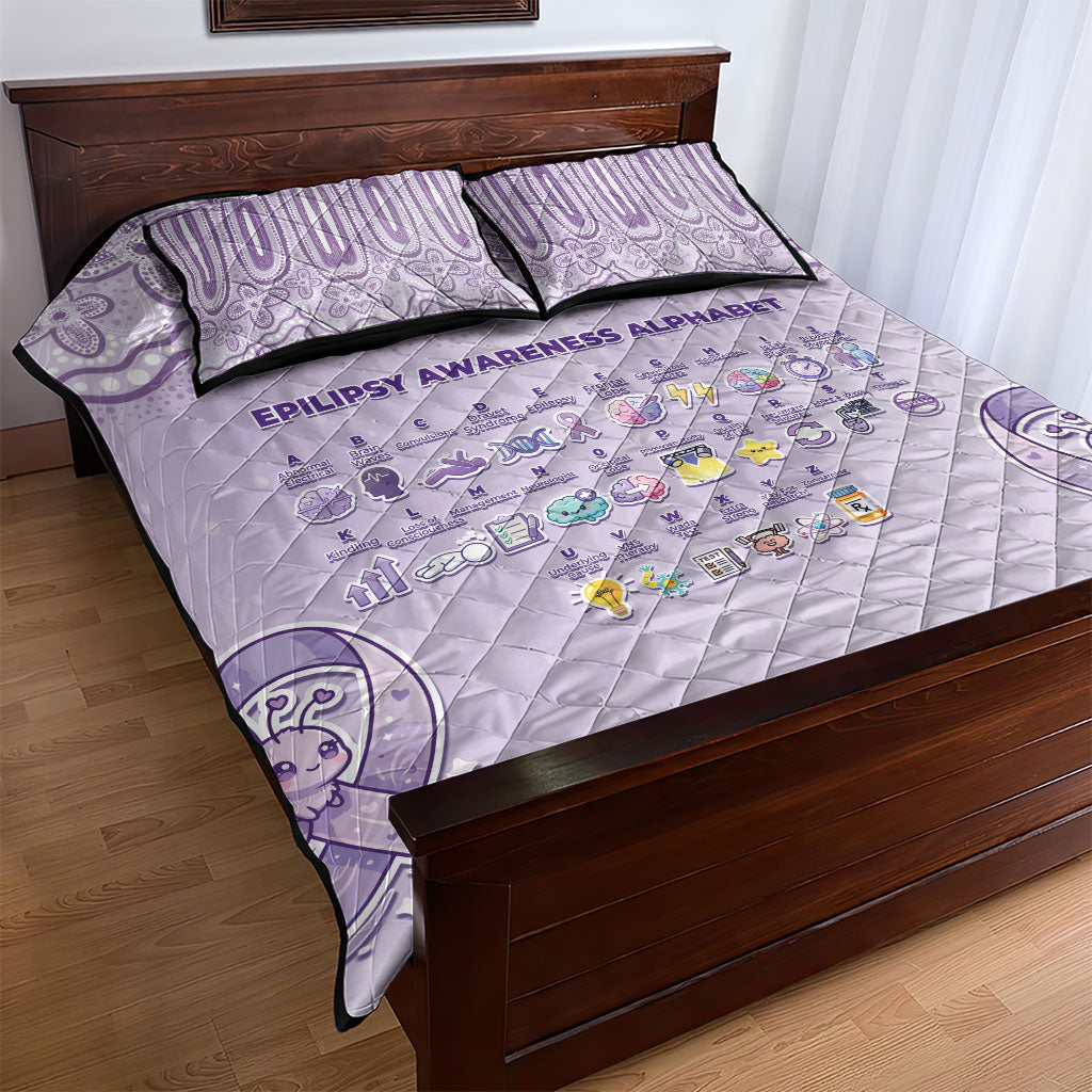 Epilepsy Support Quilt Bed Set Purple Ribbon Butterfly Cute Style