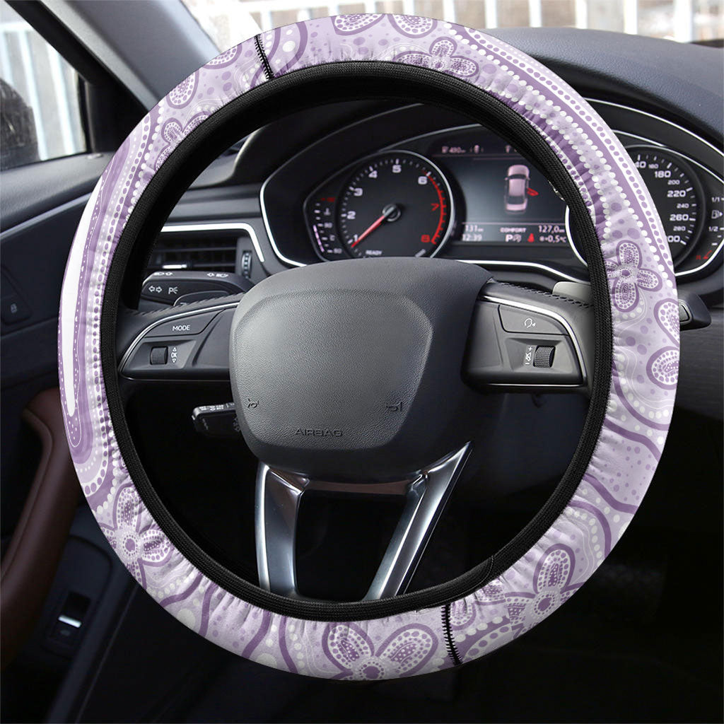 Epilepsy Support Steering Wheel Cover Purple Ribbon Butterfly Cute Style