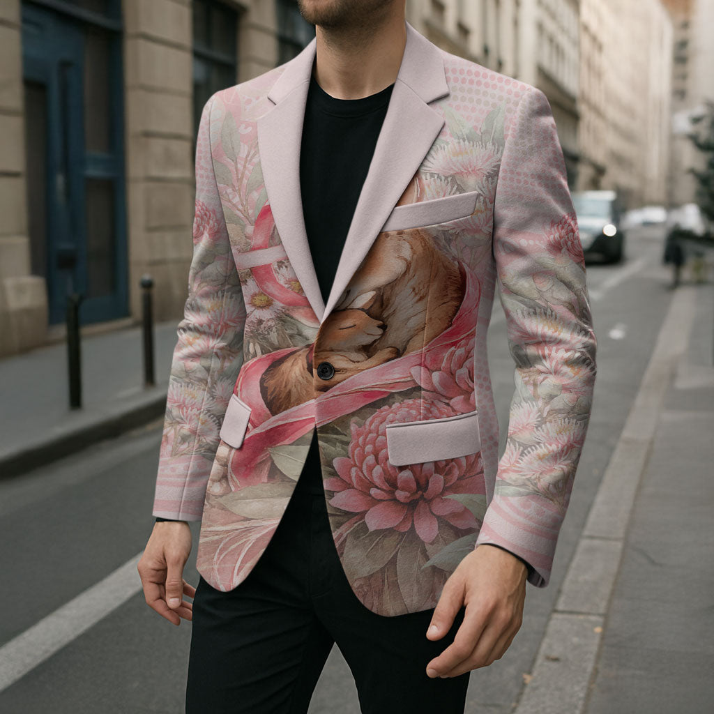 Personalised Breast Cancer Support Blazer Mother Kangaroo And Ribbon Hope