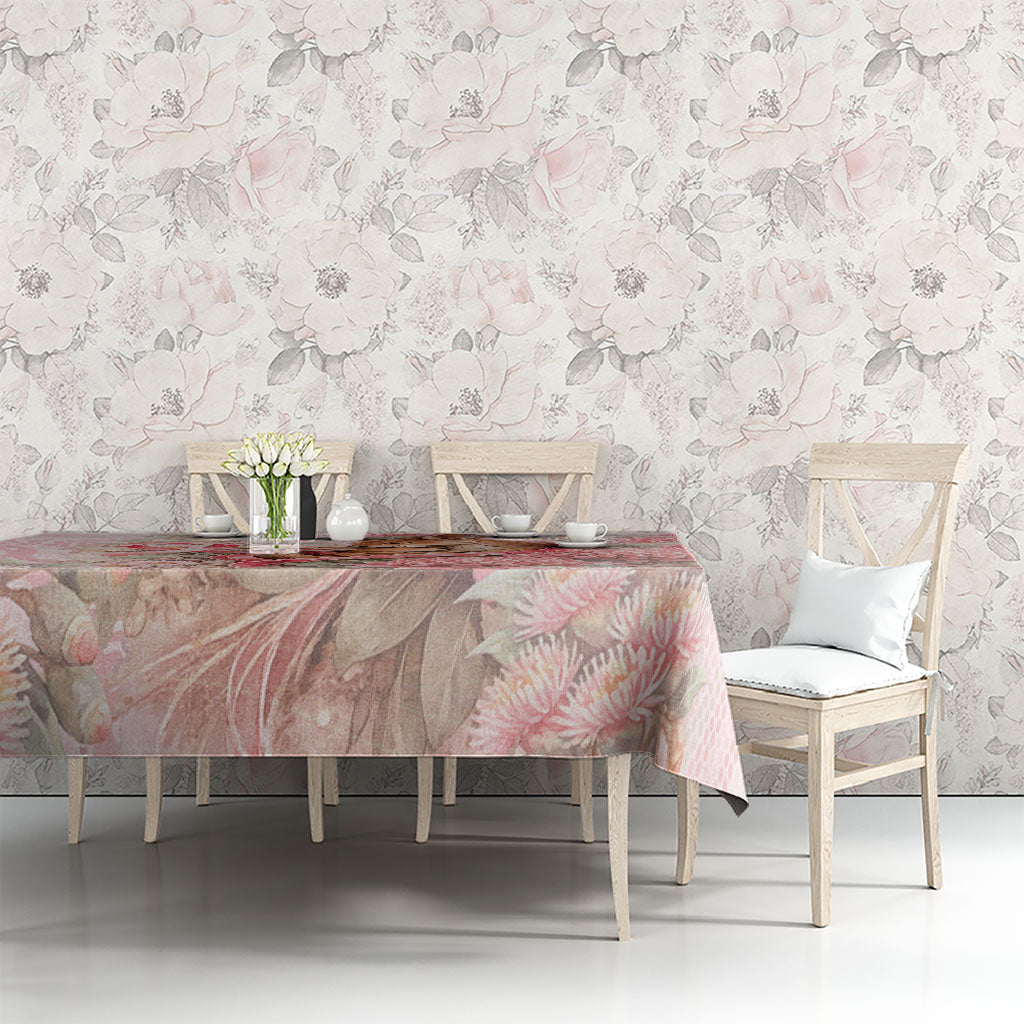 Breast Cancer Support Tablecloth Mother Kangaroo And Ribbon Hope