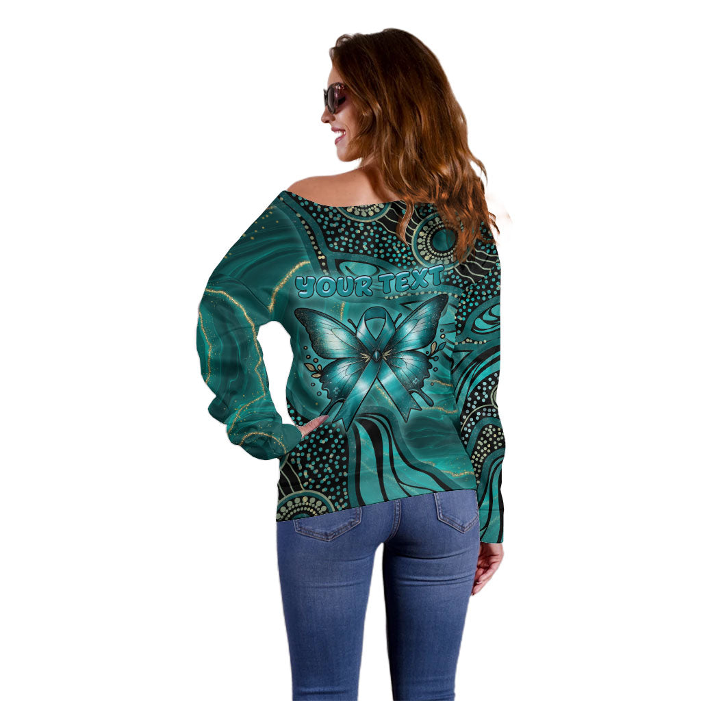 Personalised Ovarian Cancer Support Off Shoulder Sweater This Is What A Fighter Looks Like