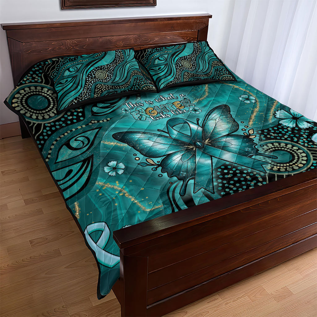 Ovarian Cancer Support Quilt Bed Set This Is What A Fighter Looks Like