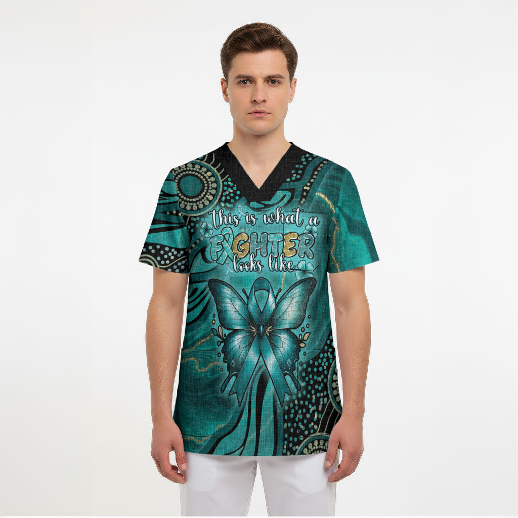 Personalised Ovarian Cancer Support Scrub Top This Is What A Fighter Looks Like
