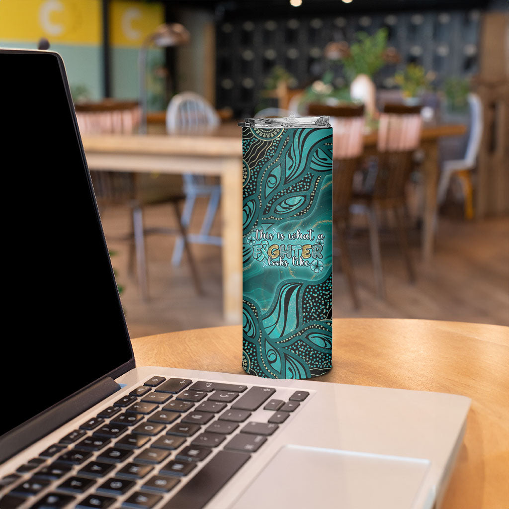 Personalised Ovarian Cancer Support Skinny Tumbler This Is What A Fighter Looks Like