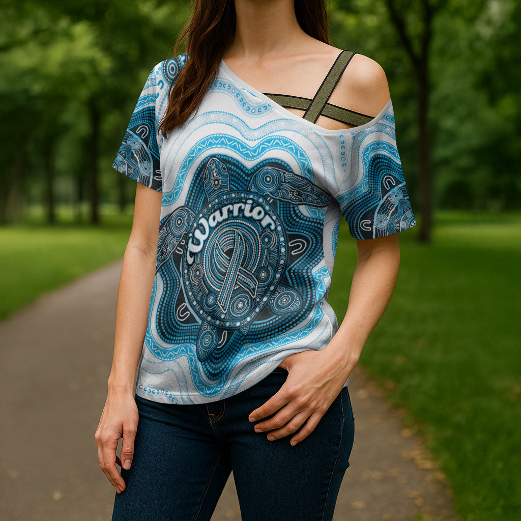 Personalised Prostate Cancer Support Cross Shoulder Shirt Warrior Ribbon Turtle Dot Art Pattern
