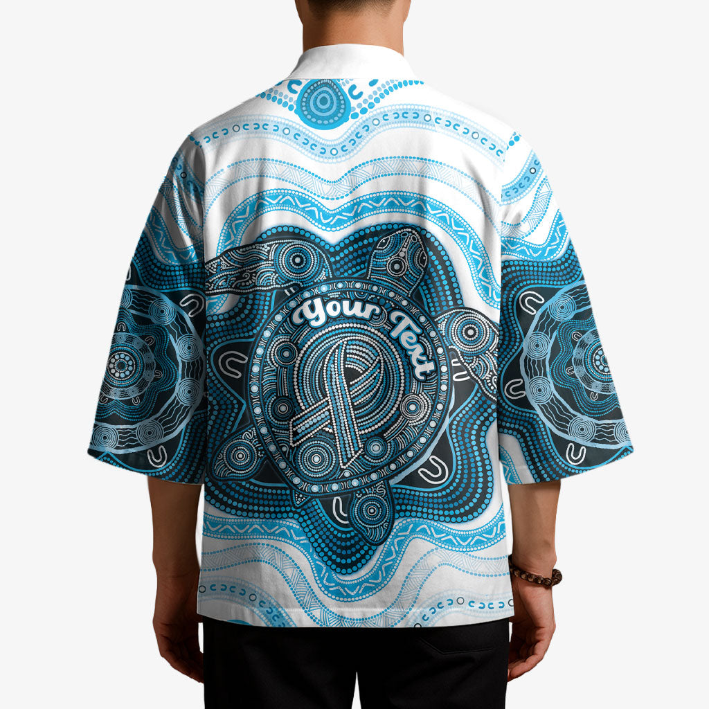 Personalised Prostate Cancer Support Kimono Warrior Ribbon Turtle Dot Art Pattern