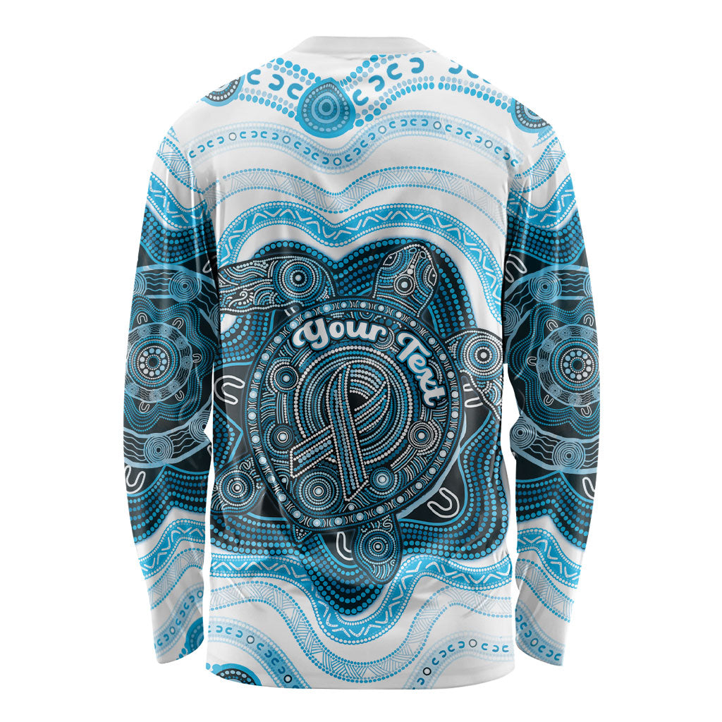 Personalised Prostate Cancer Support Long Sleeve Shirt Warrior Ribbon Turtle Dot Art Pattern