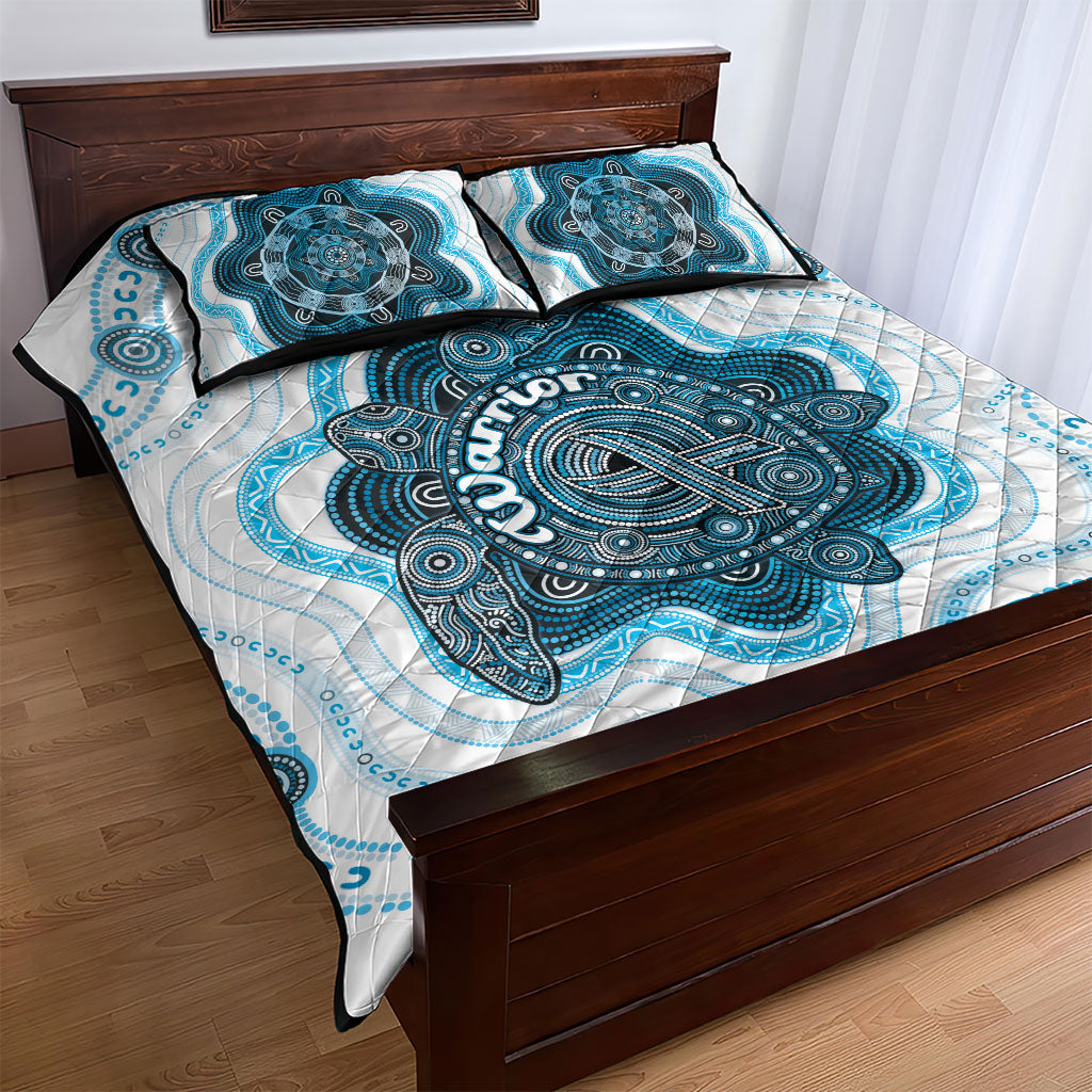 Prostate Cancer Support Quilt Bed Set Warrior Ribbon Turtle Dot Art Pattern