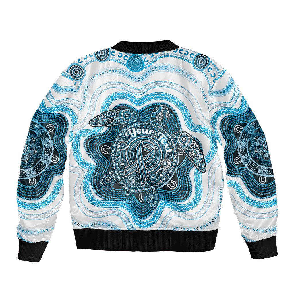 Personalised Prostate Cancer Support Sleeve Zip Bomber Jacket Warrior Ribbon Turtle Dot Art Pattern