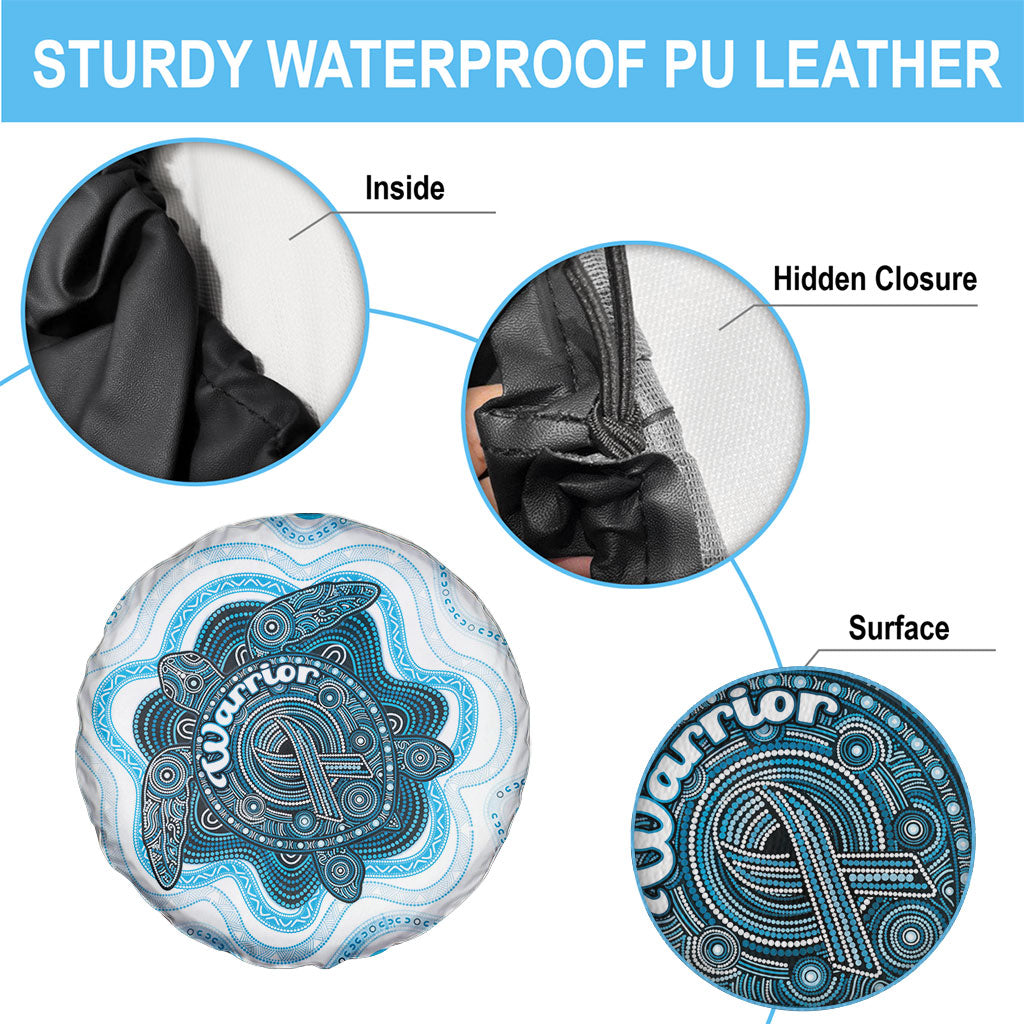 Prostate Cancer Support Spare Tire Cover Warrior Ribbon Turtle Dot Art Pattern