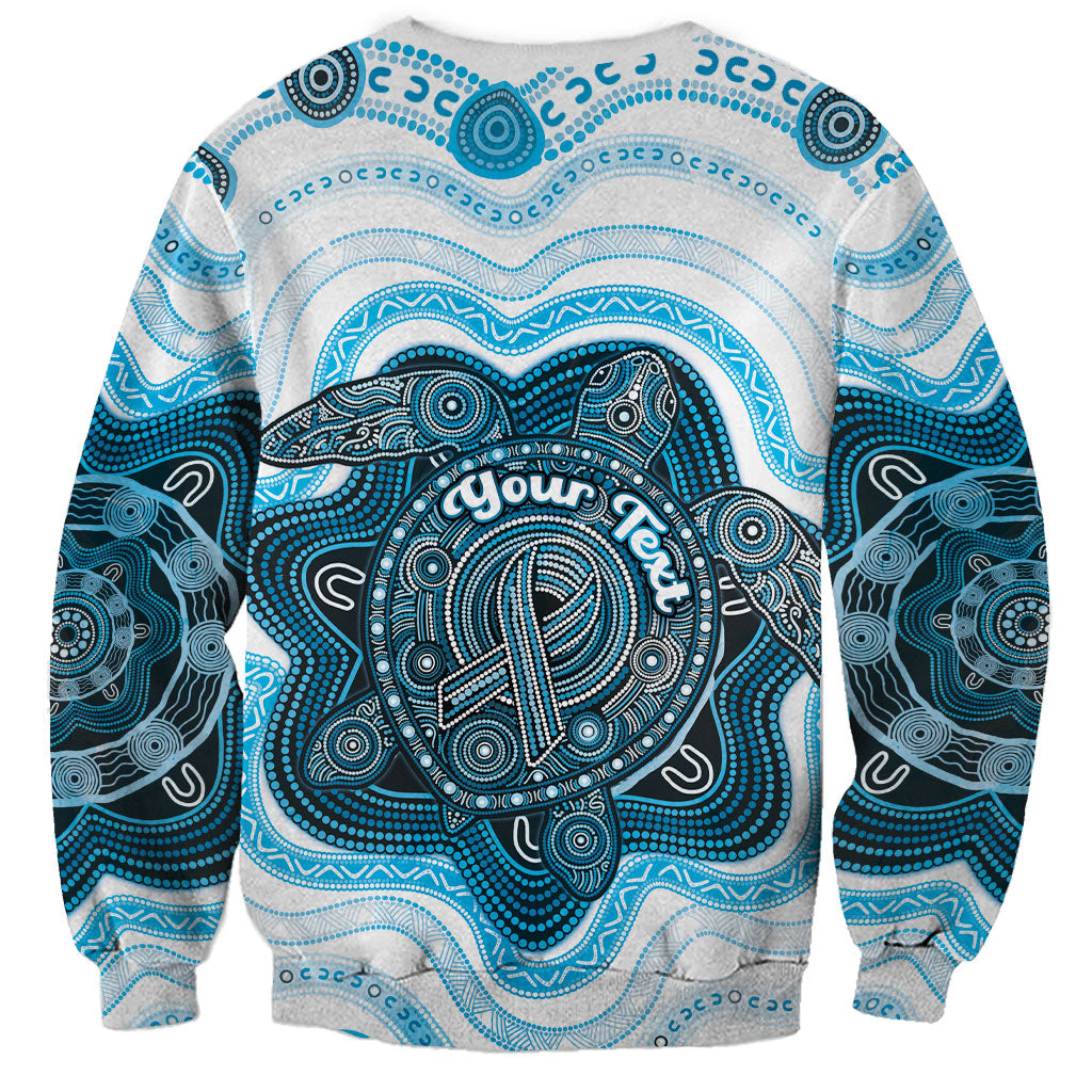 Personalised Prostate Cancer Support Sweatshirt Warrior Ribbon Turtle Dot Art Pattern