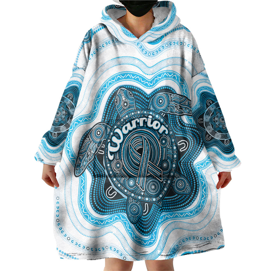 Personalised Prostate Cancer Support Wearable Blanket Hoodie Warrior Ribbon Turtle Dot Art Pattern