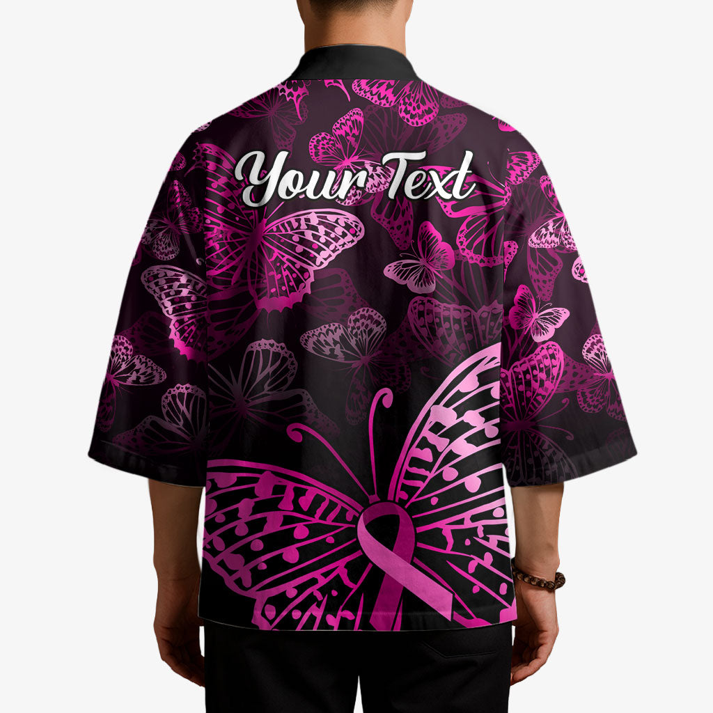 Personalised In October We Wear Pink Kimono Breast Cancer Support