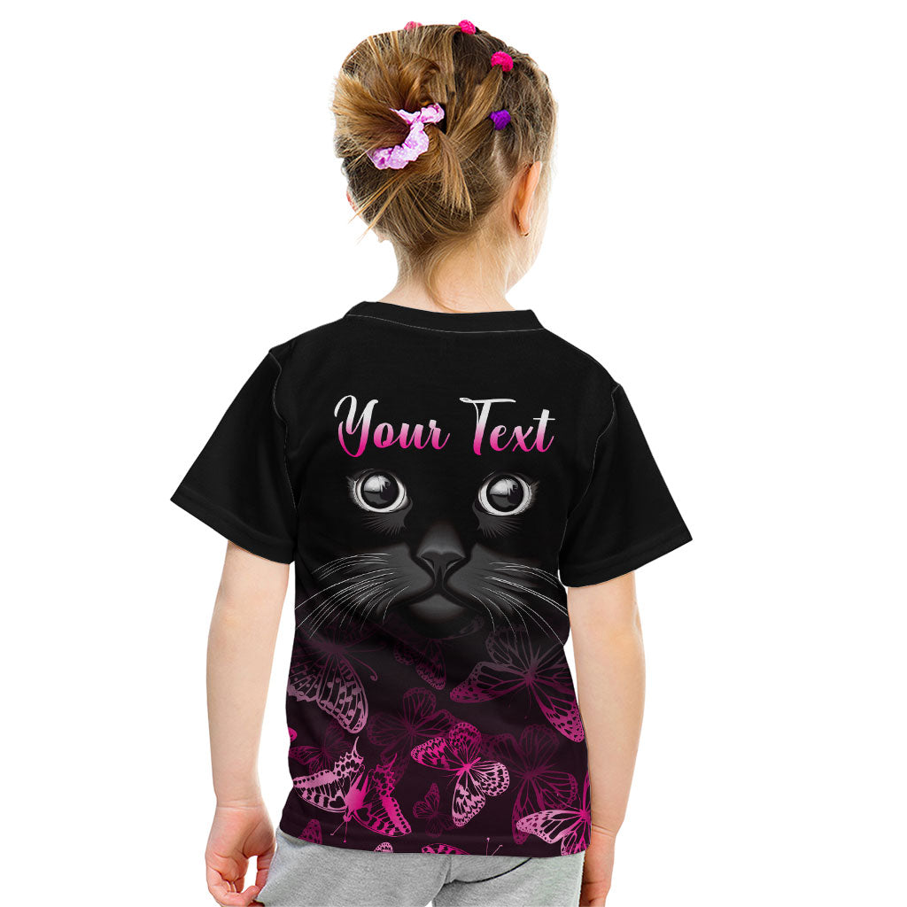 Personalised I Am A Survivor Kid T Shirt Black Cat Breast Cancer Support