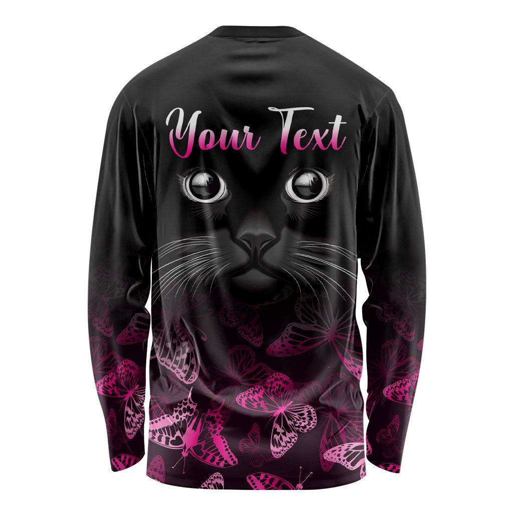 Personalised I Am A Survivor Long Sleeve Shirt Black Cat Breast Cancer Support