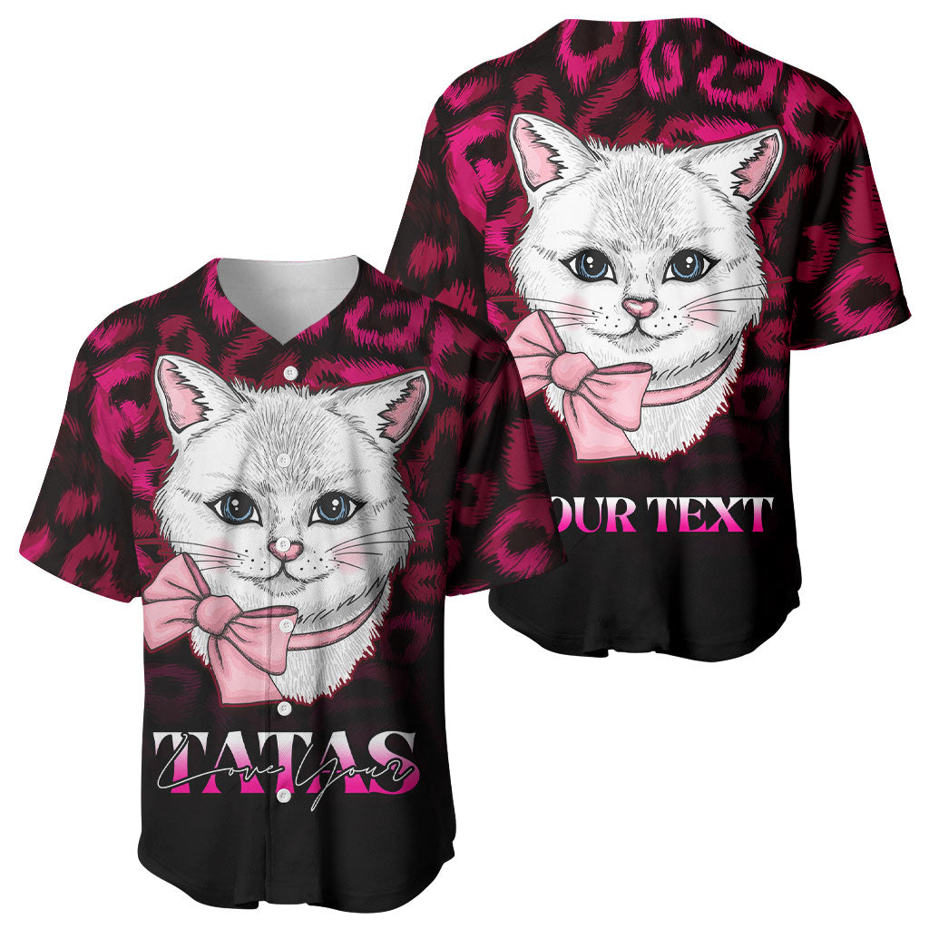 Personalised Love Your Tatas Baseball Jersey Cat Breast Cancer Support