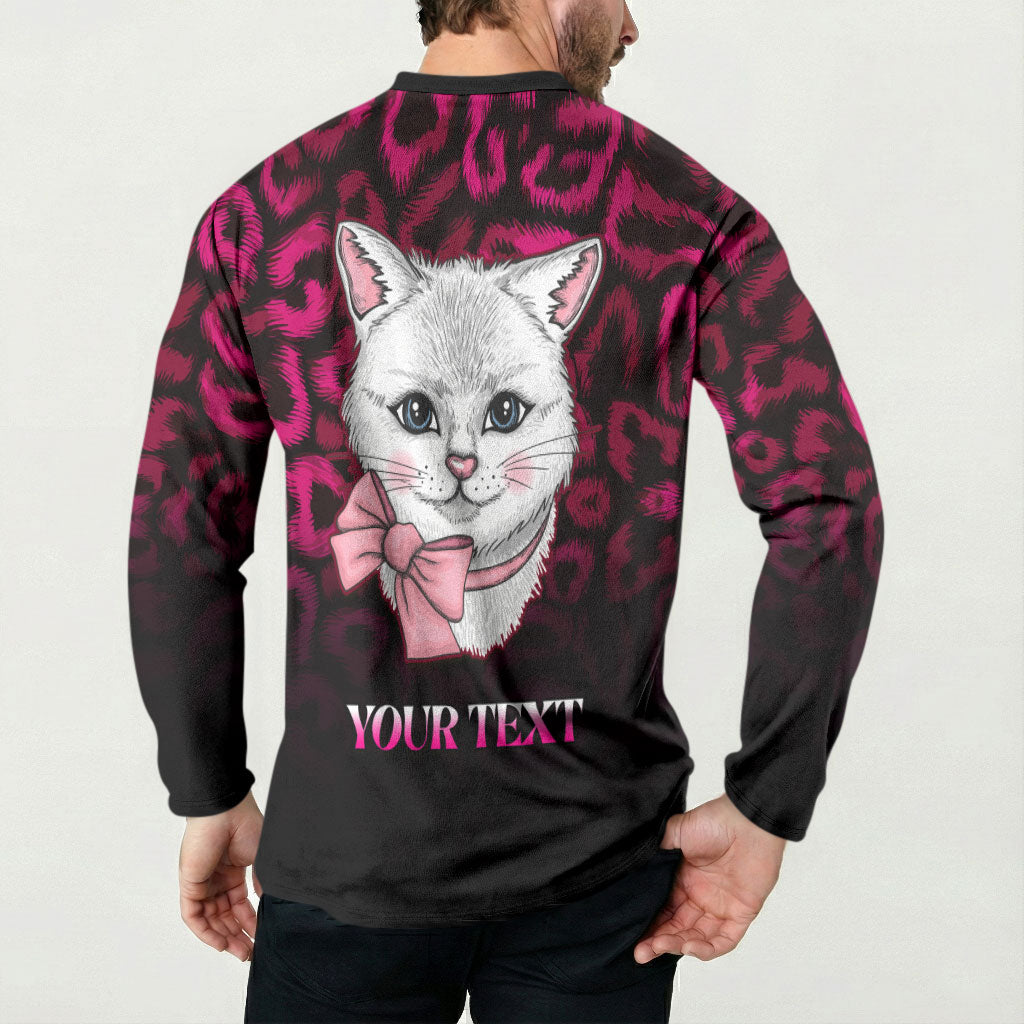 Personalised Love Your Tatas Button Sweatshirt Cat Breast Cancer Support