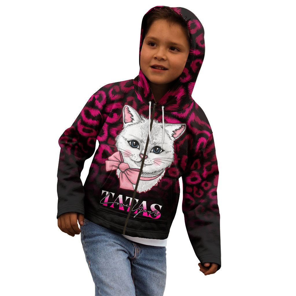 Personalised Love Your Tatas Kid Hoodie Cat Breast Cancer Support