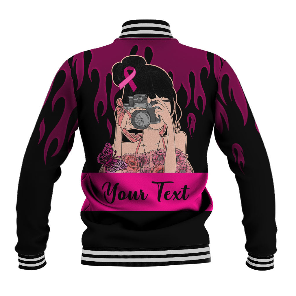 Personalised Girl Power Baseball Jacket Day Of The Girl Breast Cancer Support