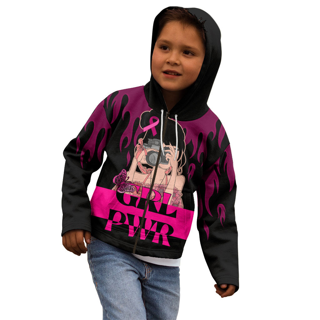 Personalised Girl Power Kid Hoodie Day Of The Girl Breast Cancer Support