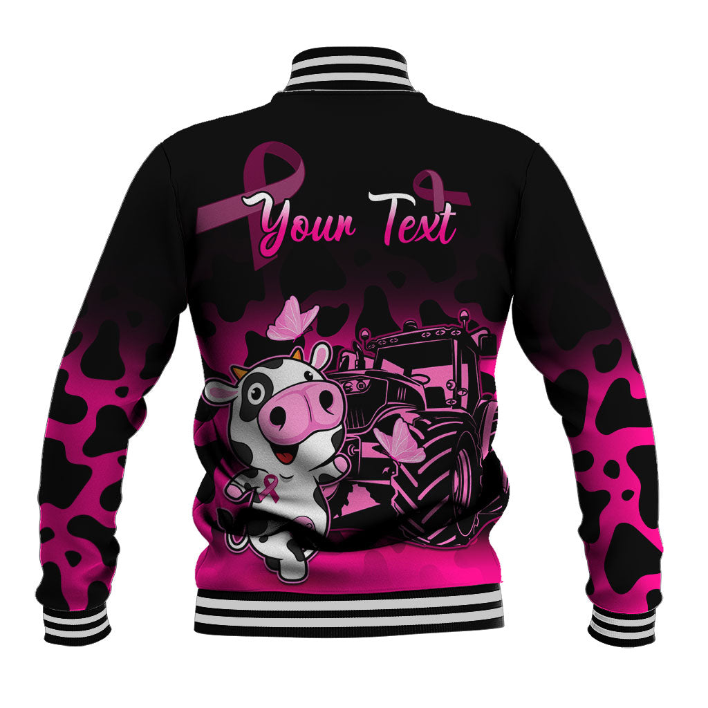 Personalised Save The Udders Baseball Jacket Farmer Day Breast Cancer Support